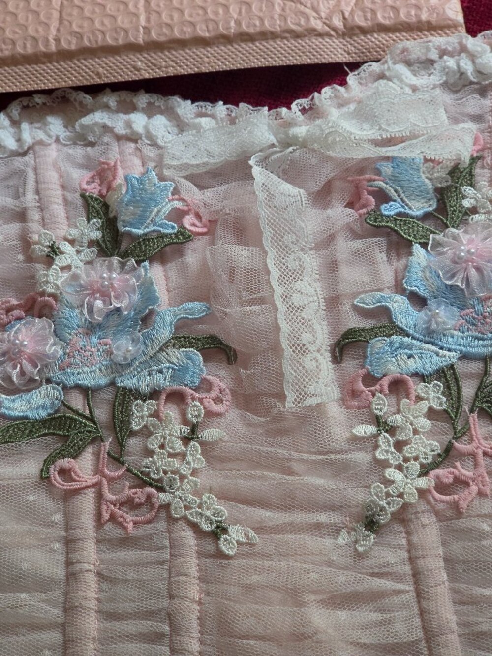 LACEMADE BLUE LILY GORGEOUS CORSET SIZE M NWT pearls and lace Firm On The Price